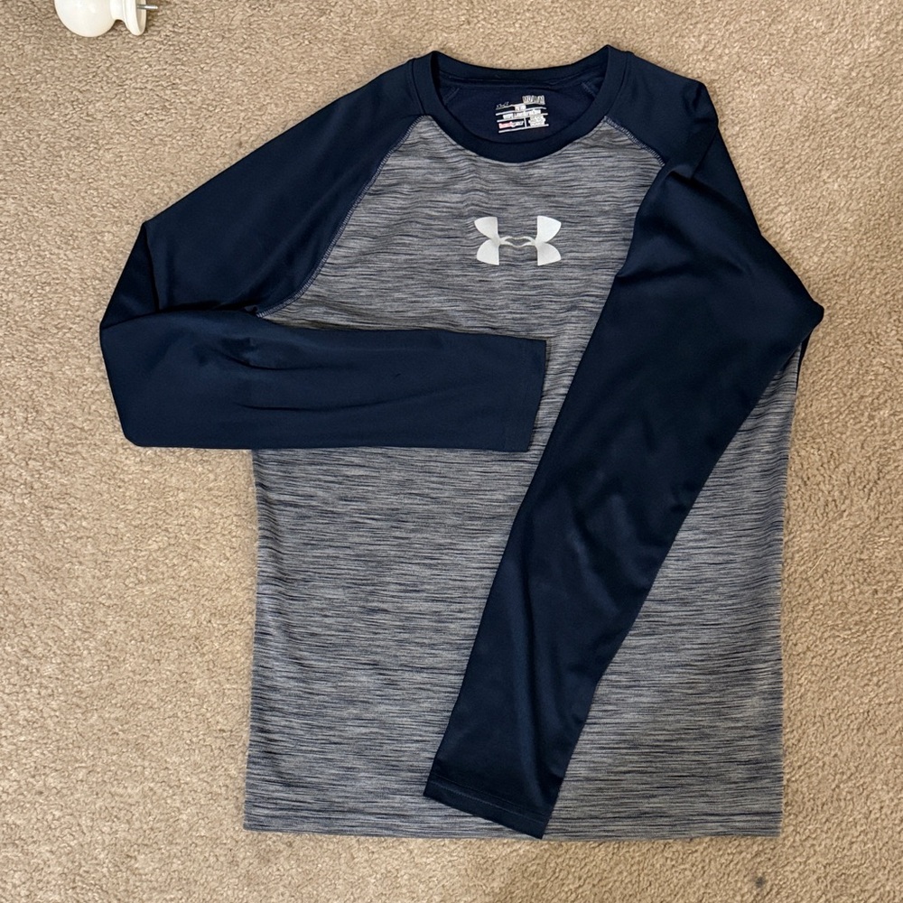 Under Armour Men's Blue and Gray Long Sleeve Tee